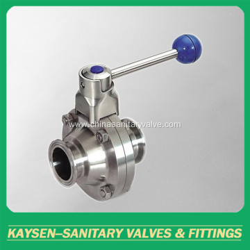 Sanitary butterfly type ball valves clamped end